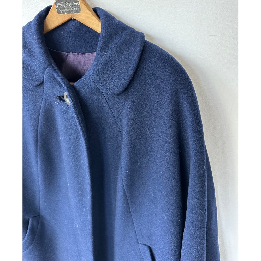 Biarritz Cashmere Swing Coat Vintage Wolf & Dessauer Womens M Navy Blue Good - Picture 5 of 8